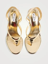 Infradito Metallic Leather Slingback Sandals