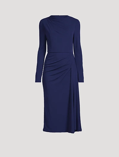 Draped Crêpe Midi Dress