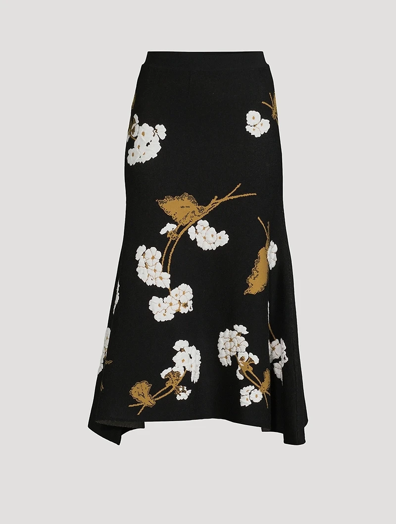 A-Line Midi Knit Skirt