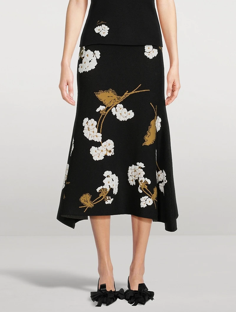 A-Line Midi Knit Skirt