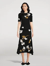 A-Line Midi Knit Skirt