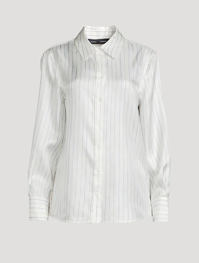 Madison Silk Shirt Stripe Print