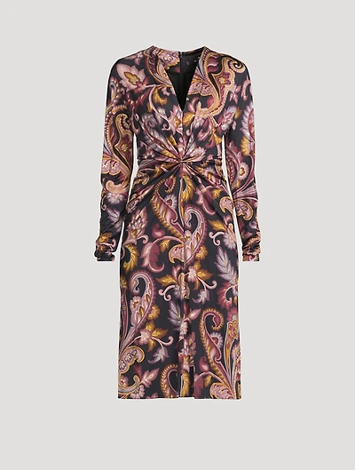 Twist-Front Dress Paisley Print