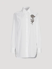 Floral Beaded Poplin Shirt
