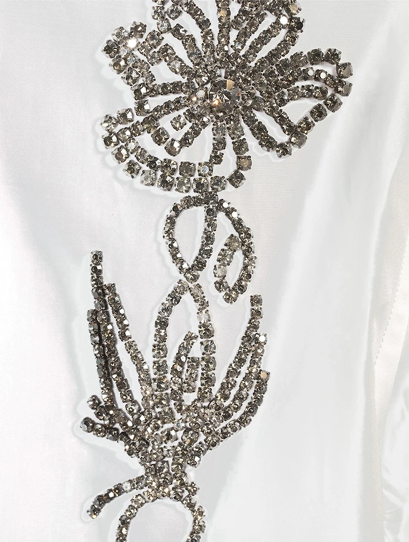 Floral Beaded Poplin Shirt
