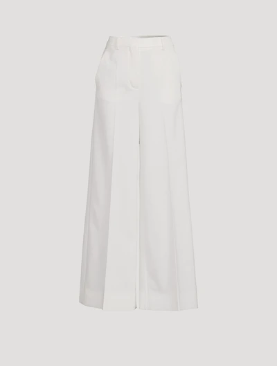 Stretch Wool Flared Trousers