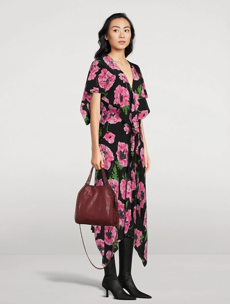 Silk Midi Dress Poppy Print