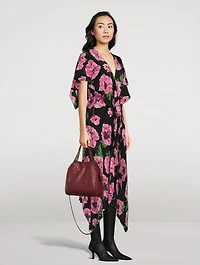 Silk Midi Dress Poppy Print
