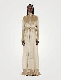 Belted Satin Trench Coat