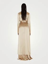 Belted Satin Trench Coat