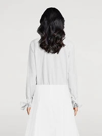 Tie-Cuff Shirt Stripe Print