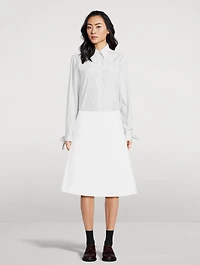 Tie-Cuff Shirt Stripe Print