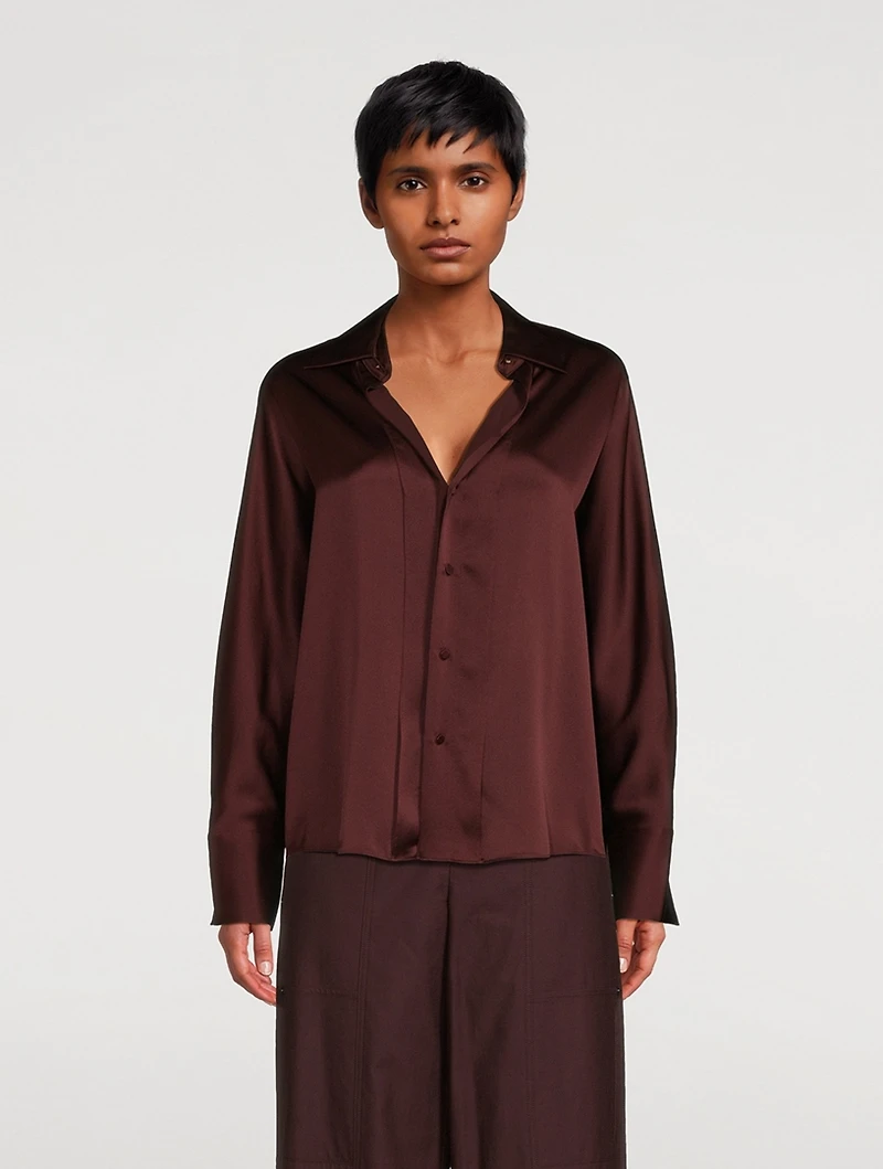 Silk Shirt With Detachable Collar