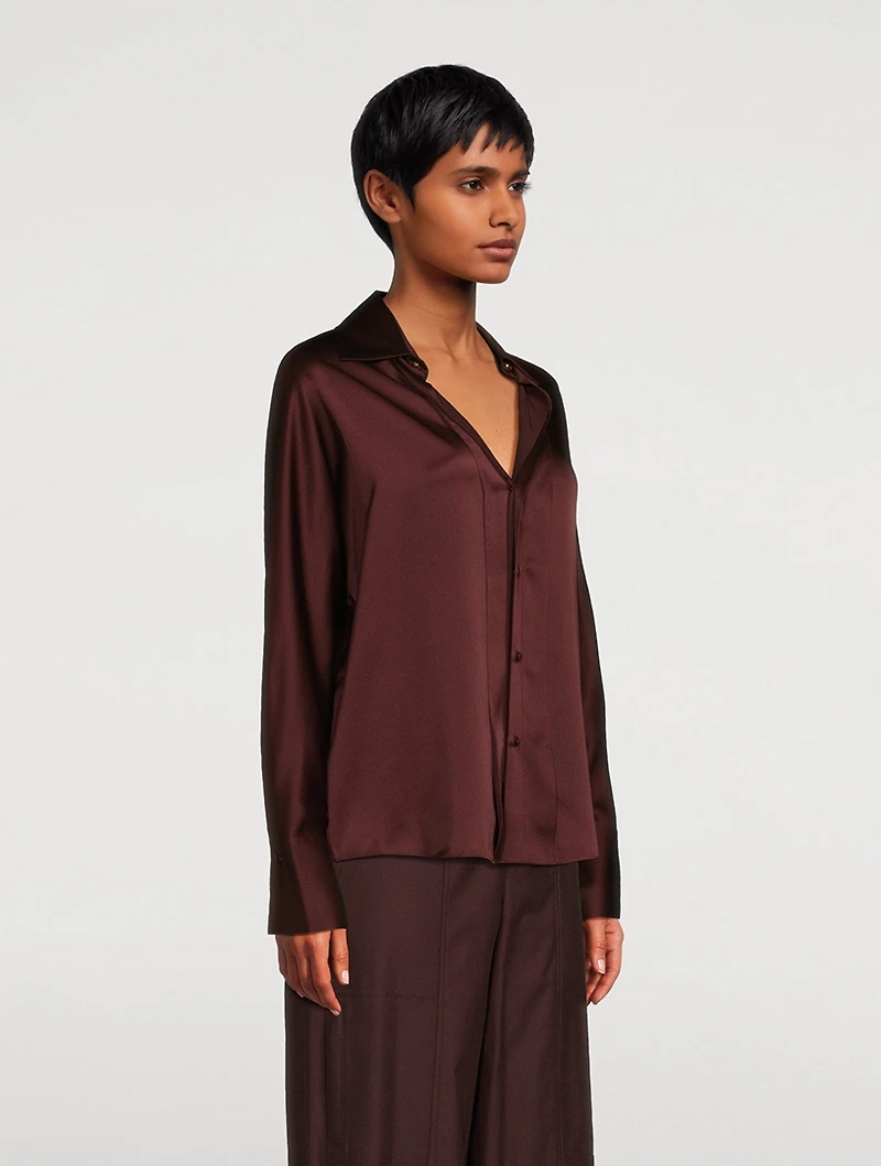 Silk Shirt With Detachable Collar