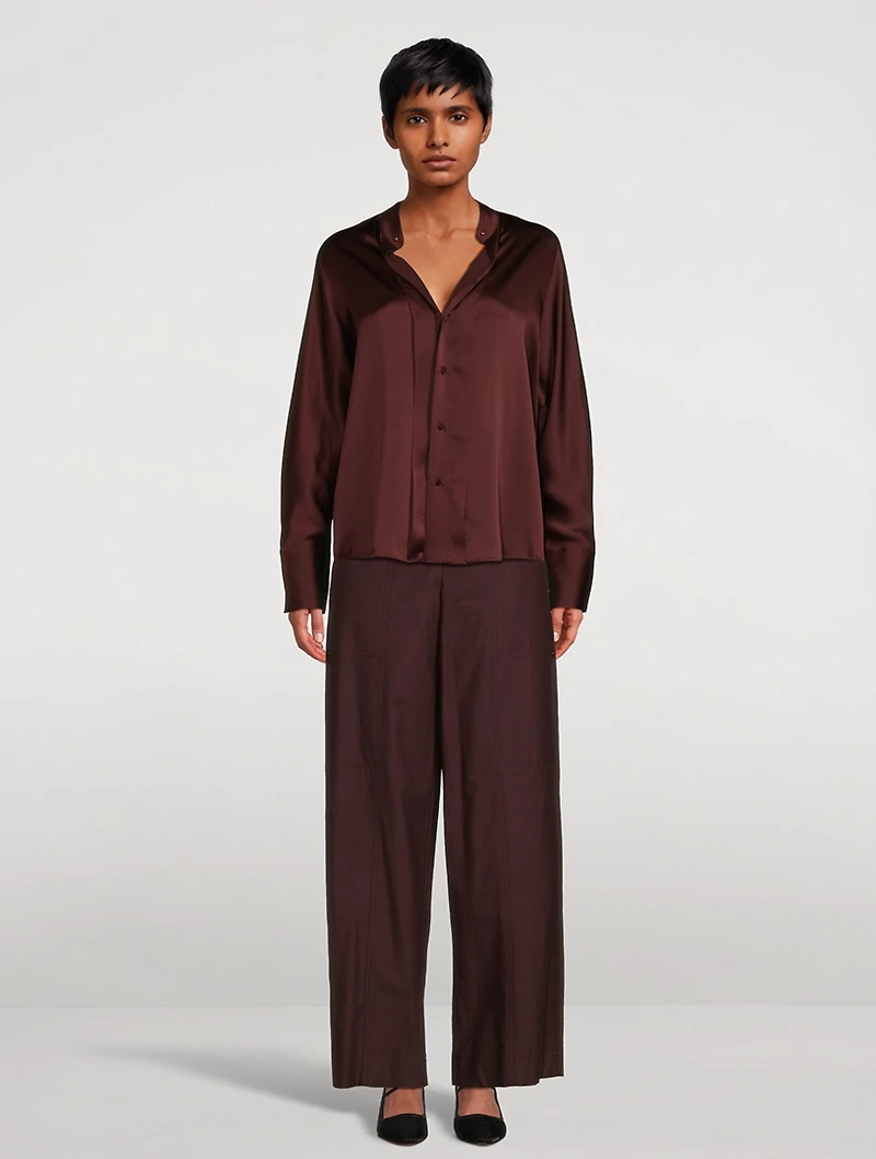 Silk Shirt With Detachable Collar