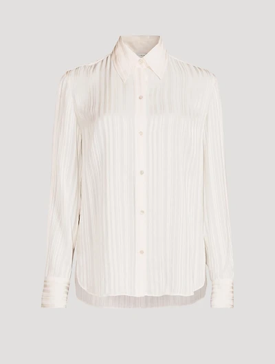 Sheer-Stripe Pintuck Shirt