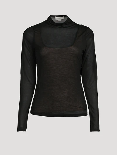 Sheer Mockneck Top