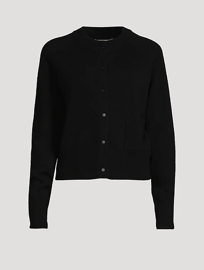 Velvet-Trimmed Cardigan