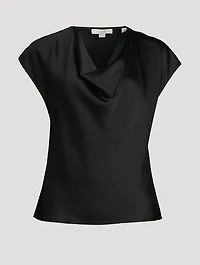 Silk Cowlneck Blouse