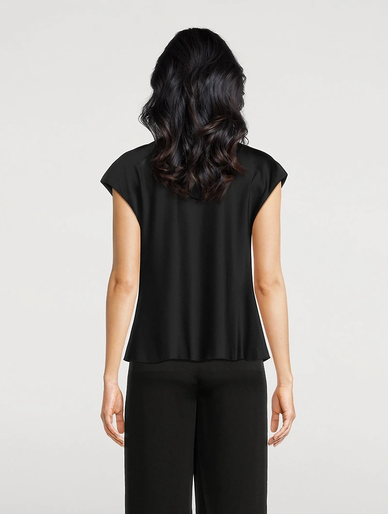Silk Cowlneck Blouse