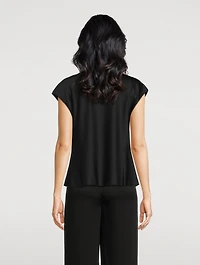 Silk Cowlneck Blouse