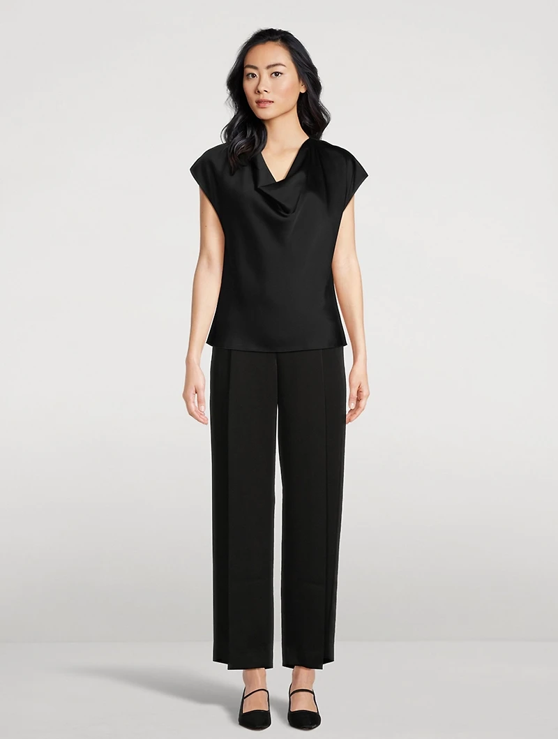 Silk Cowlneck Blouse