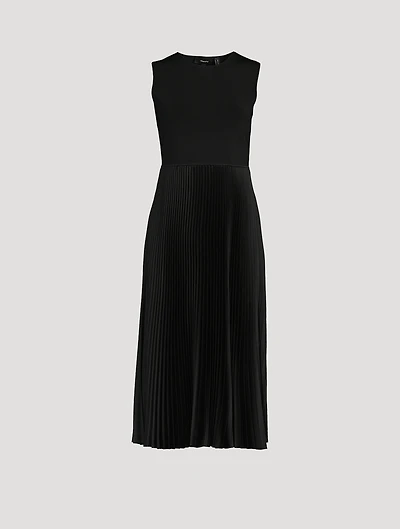 Mixed-Media Midi Dress