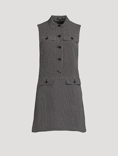Sleeveless Shift Dress Polka Dot Print