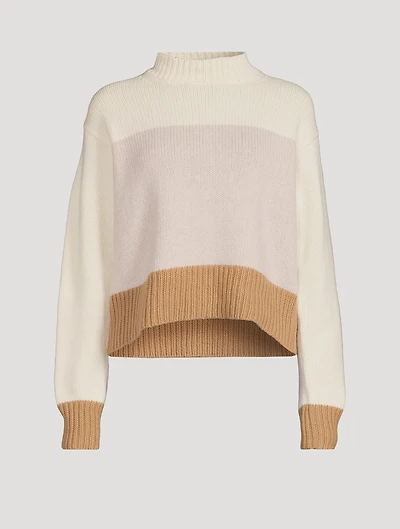 Felted Wool Cashmere Colourblock Sweater
