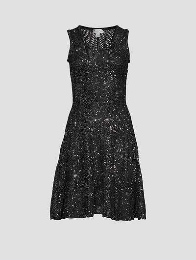 Sequin Knit Skater Dress
