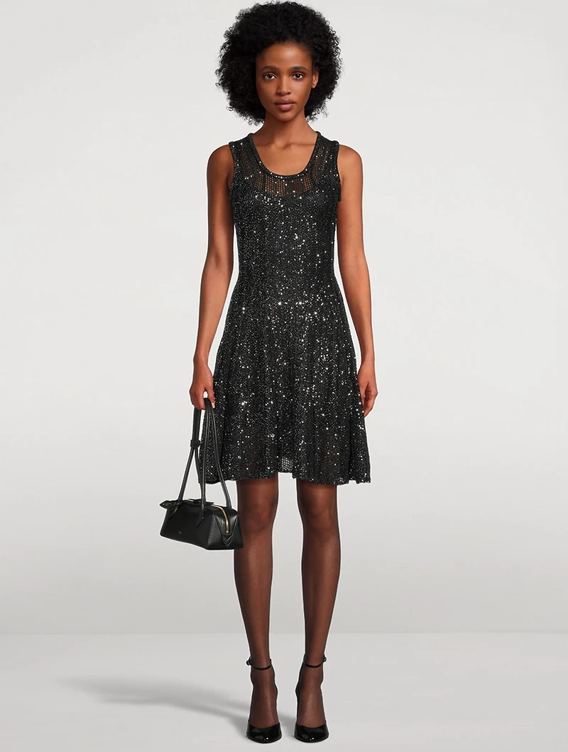 Sequin Knit Skater Dress