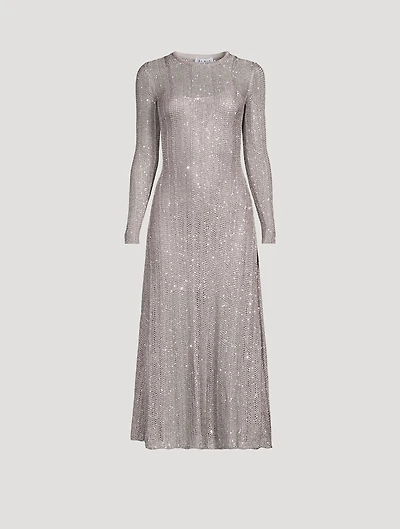 Sequin Knit Midi Dress