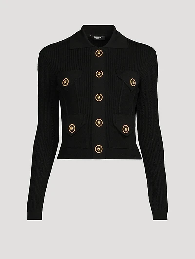 Cropped Polo Cardigan