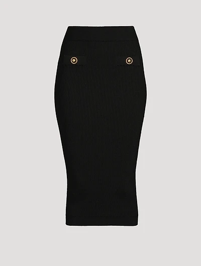 Rib-Knit Pencil Skirt