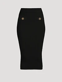 Rib-Knit Pencil Skirt