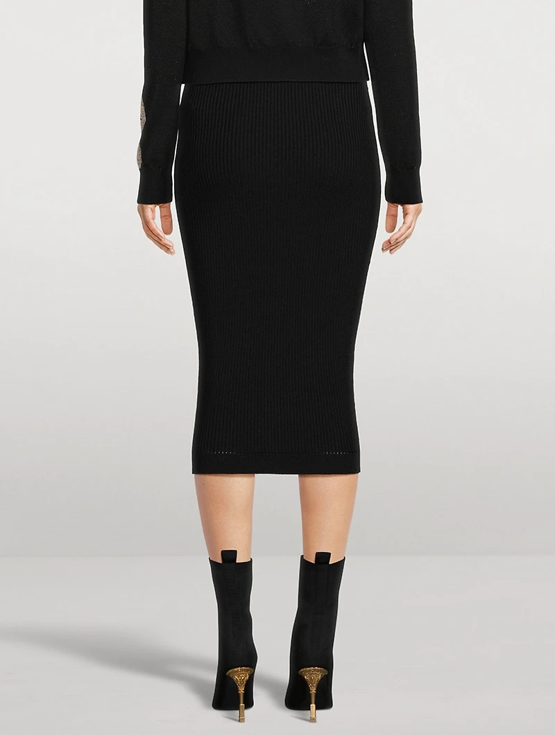 Rib-Knit Pencil Skirt