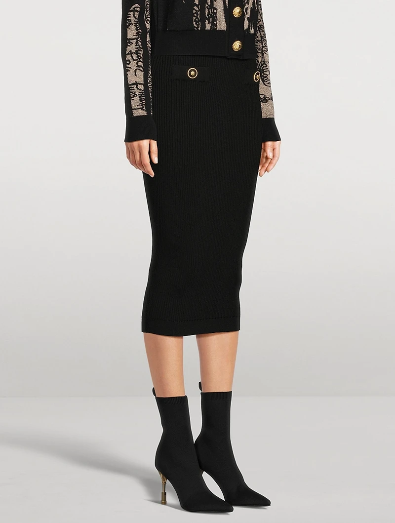 Rib-Knit Pencil Skirt