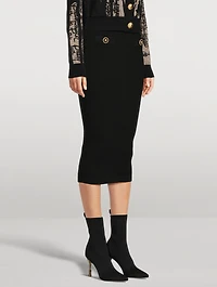 Rib-Knit Pencil Skirt