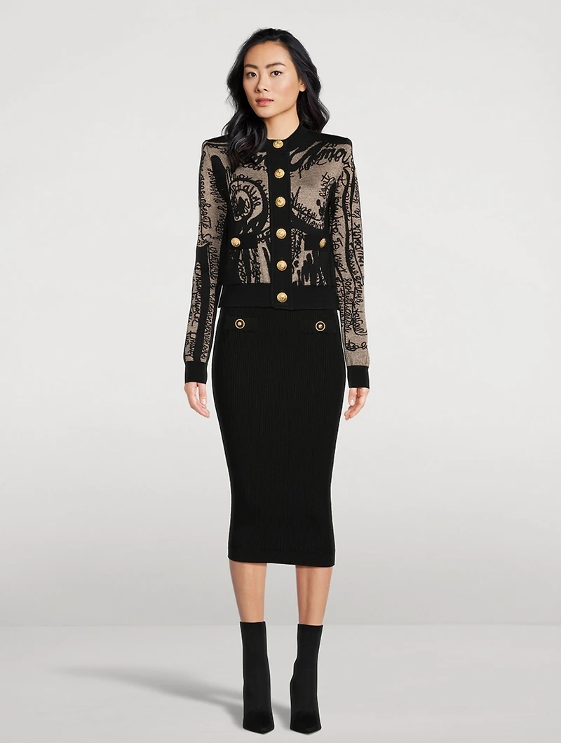 Rib-Knit Pencil Skirt