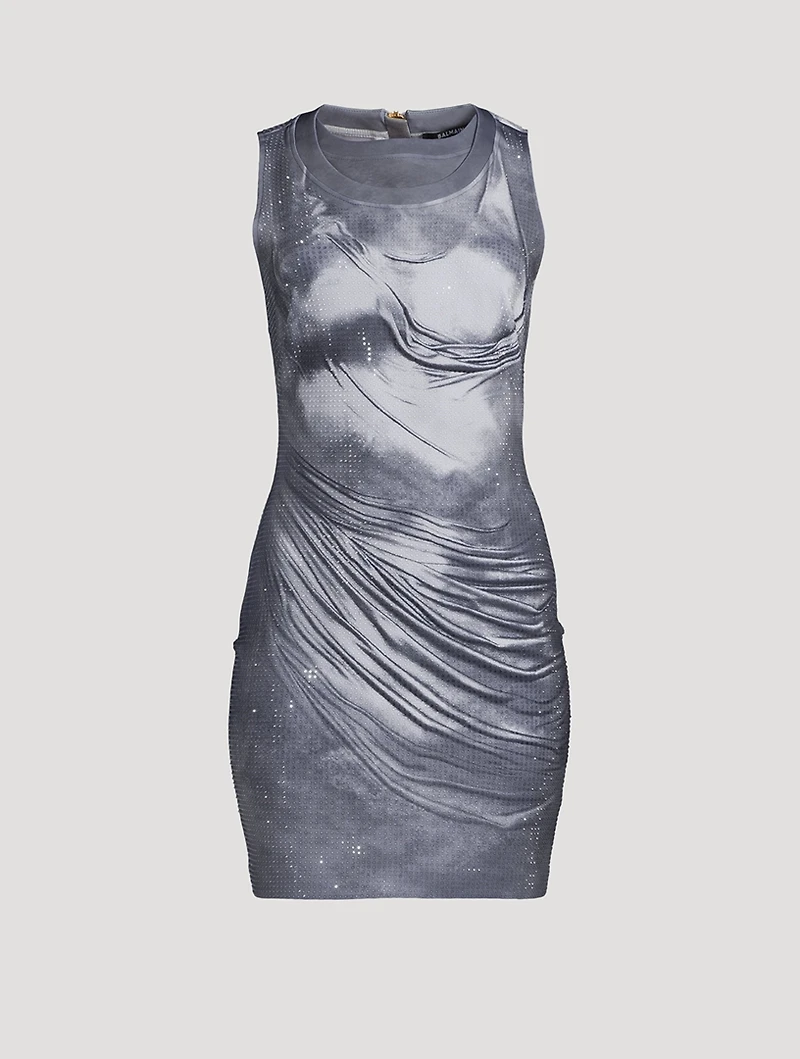 Embellished Trompe L'oeil Mini Dress