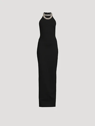 Crystal-Embellished Jersey Gown