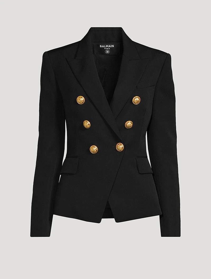 Grain de Poudre Wool Double-Breasted Blazer