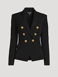 Grain de Poudre Wool Double-Breasted Blazer