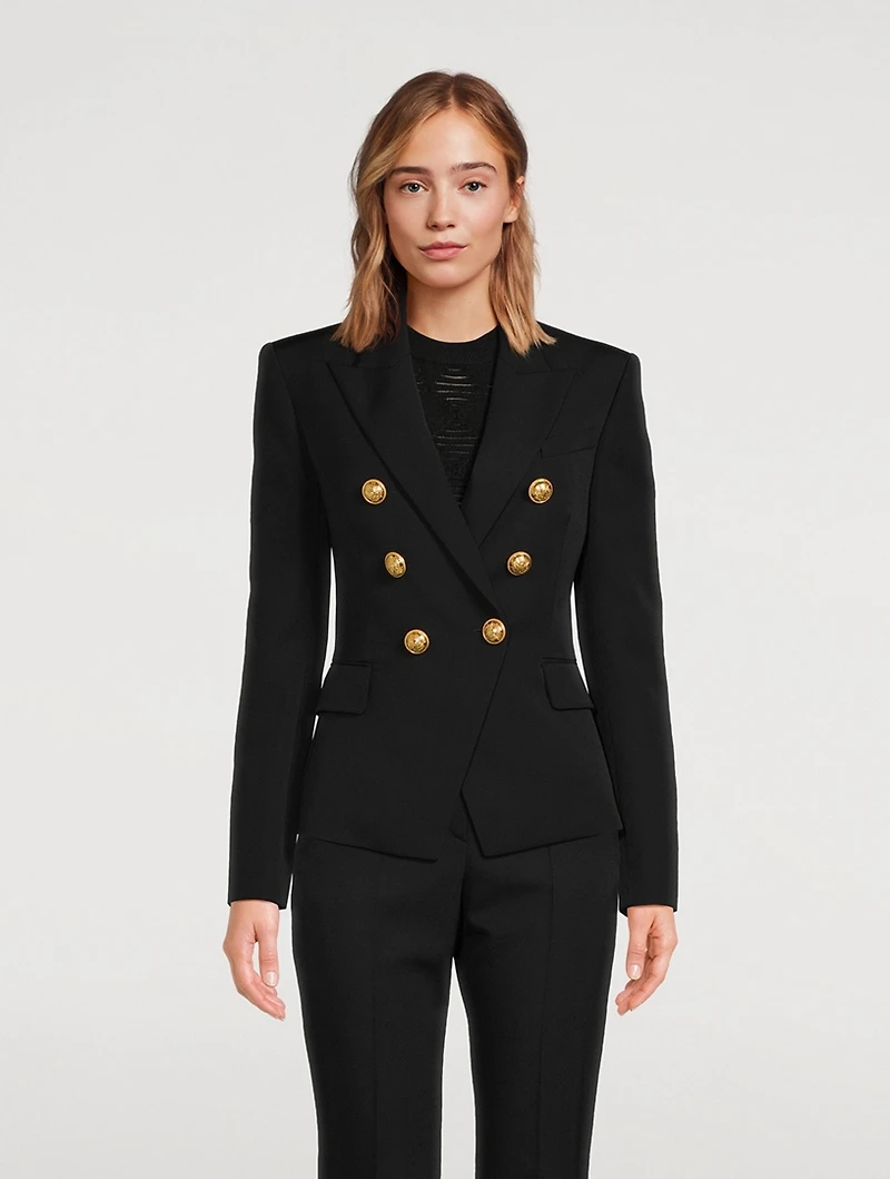 Grain de Poudre Wool Double-Breasted Blazer