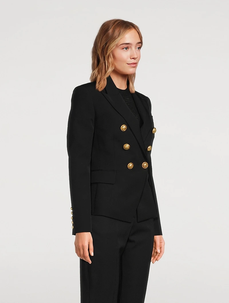 Grain de Poudre Wool Double-Breasted Blazer