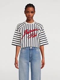 Crop Top Stripe Print