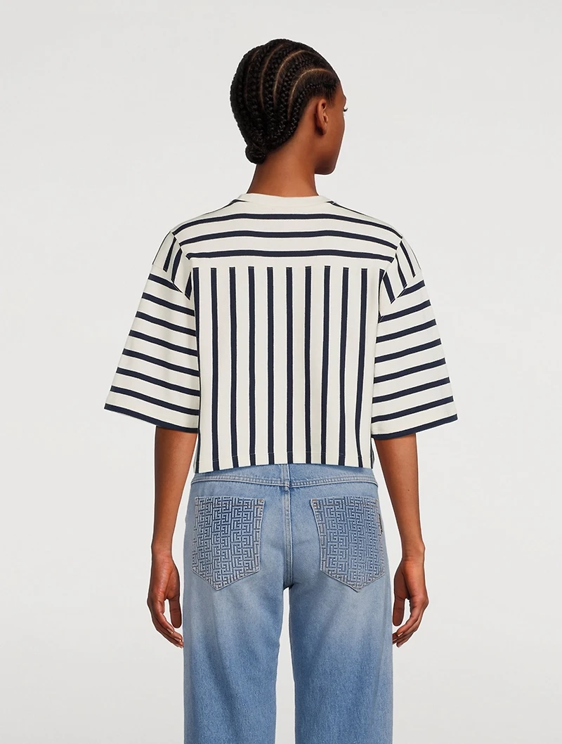 Crop Top Stripe Print