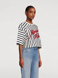 Crop Top Stripe Print