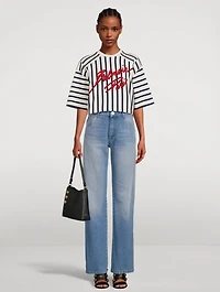 Crop Top Stripe Print