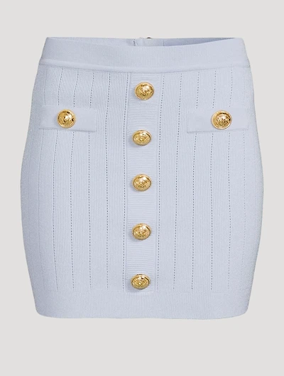 Knit Mini Skirt With Buttons